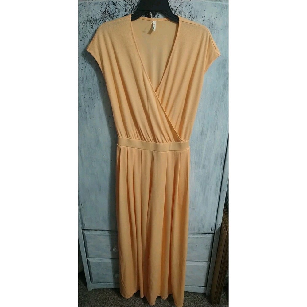 Halara Wide Leg V-neck Romper Orange Boho Beachy Cottage Core Sm